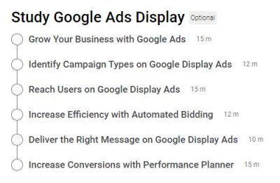 Google Display Ads Certification Outlines