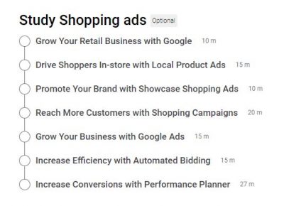 Google Shopping Ads Certification Outlines