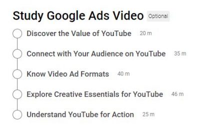 Google Video Ads Certification Outlines