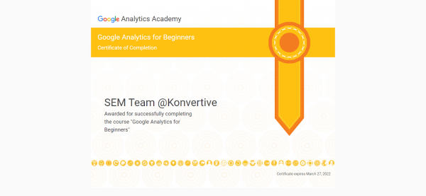 Google Analytics for Beginners Certificate