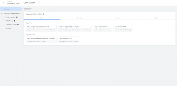 GTM Debug Panel