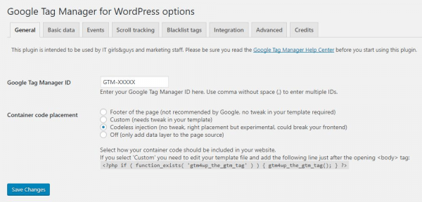 Google Tag Manager for WordPress Plugin