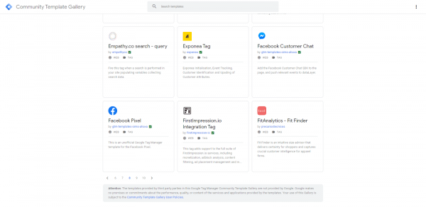 Google Tag Manager Template Gallery